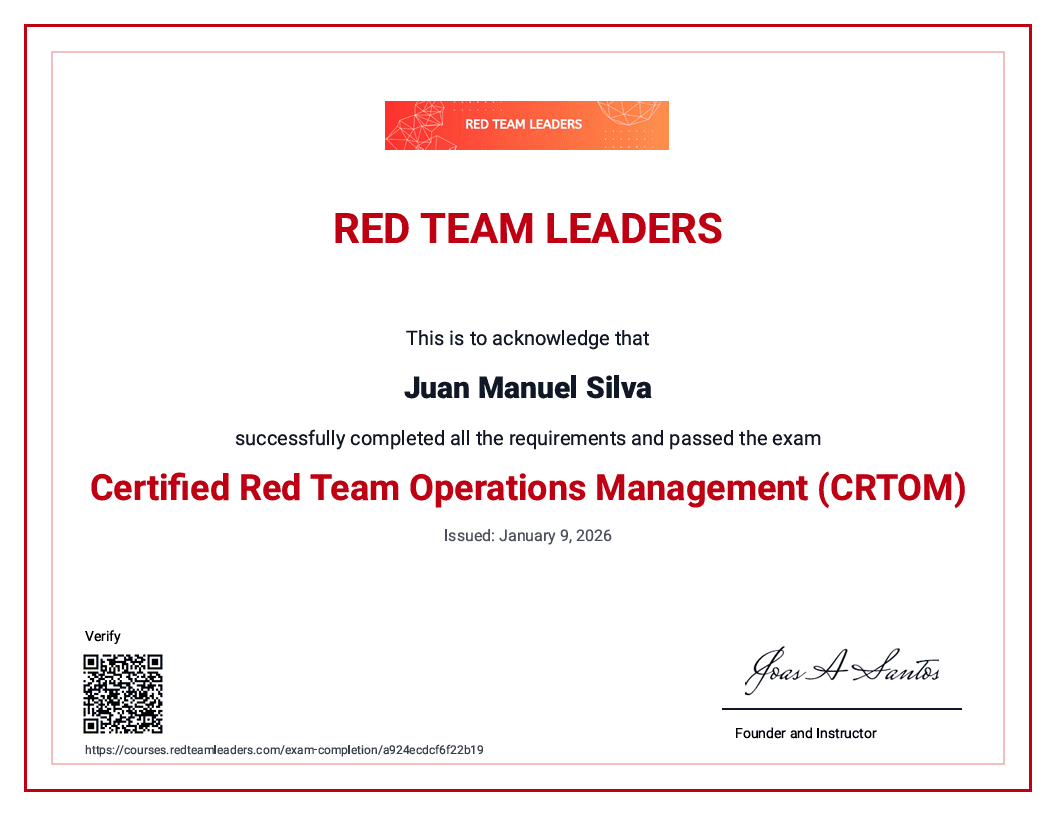 CRTOM — Certified Red Team Operations Management